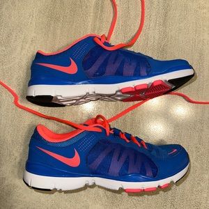 Nike Flex Trainer 2 Womens Athletic Sneaker Shoes Blue Pink Size 7.5